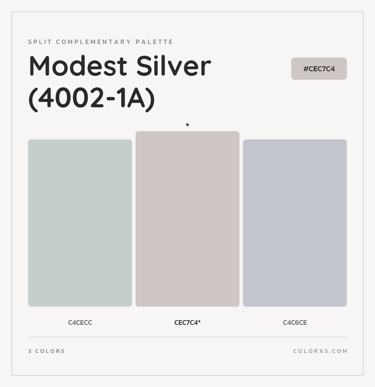 Modest Silver (4002-1A) - Split-Complementary Color Palette