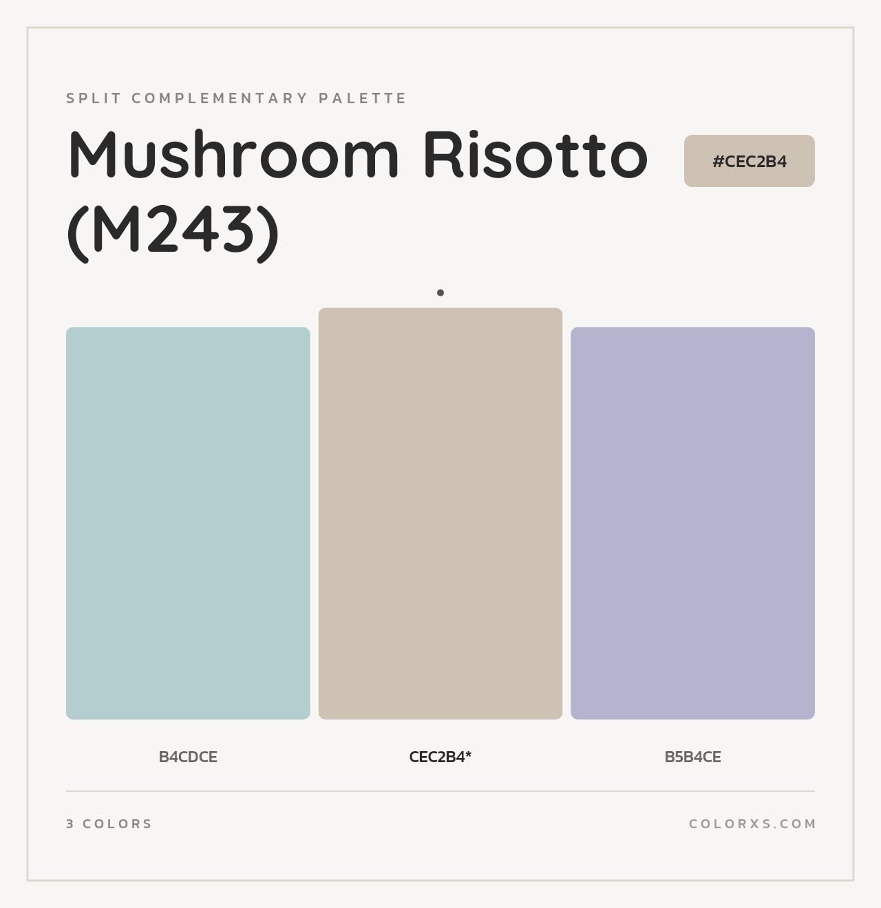 Mushroom Risotto (M243) - Split-Complementary Color Palette