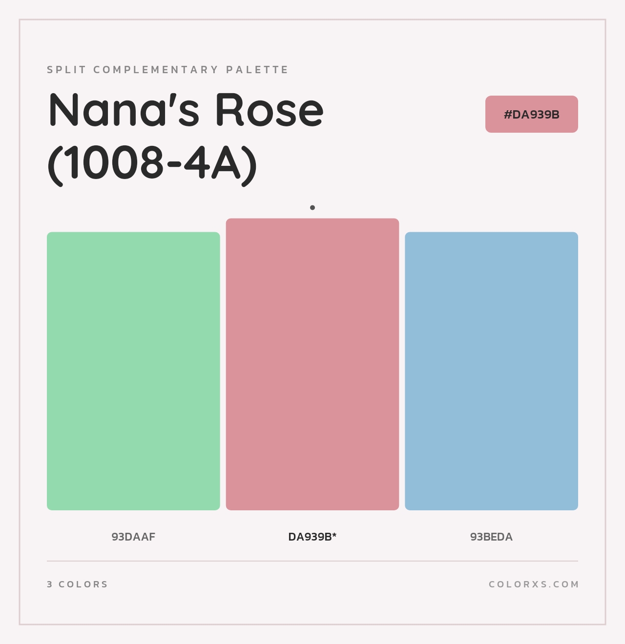 Nana's Rose (1008-4A) - Split-Complementary Color Palette