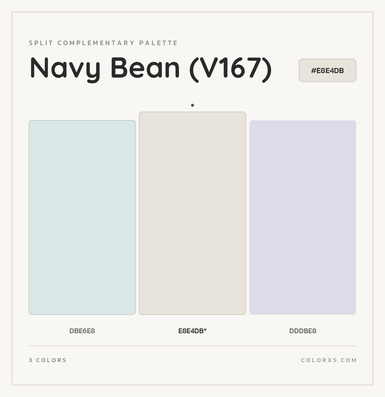 Navy Bean (V167) - Split-Complementary Color Palette