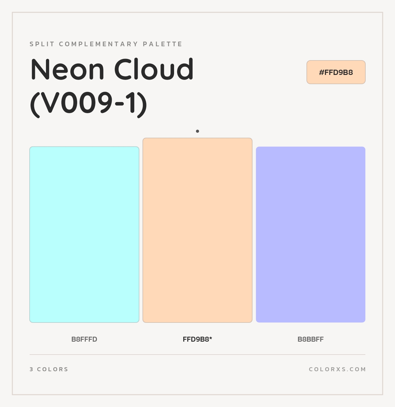 Neon Cloud (V009-1) - Split-Complementary Color Palette
