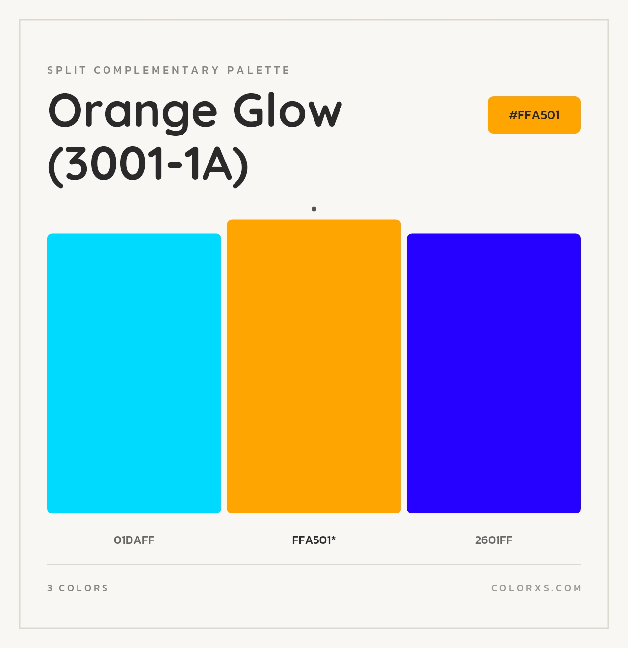 Orange Glow (3001-1A) - Split-Complementary Color Palette