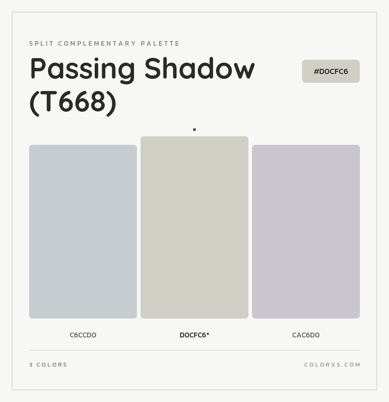 Passing Shadow (T668) - Split-Complementary Color Palette