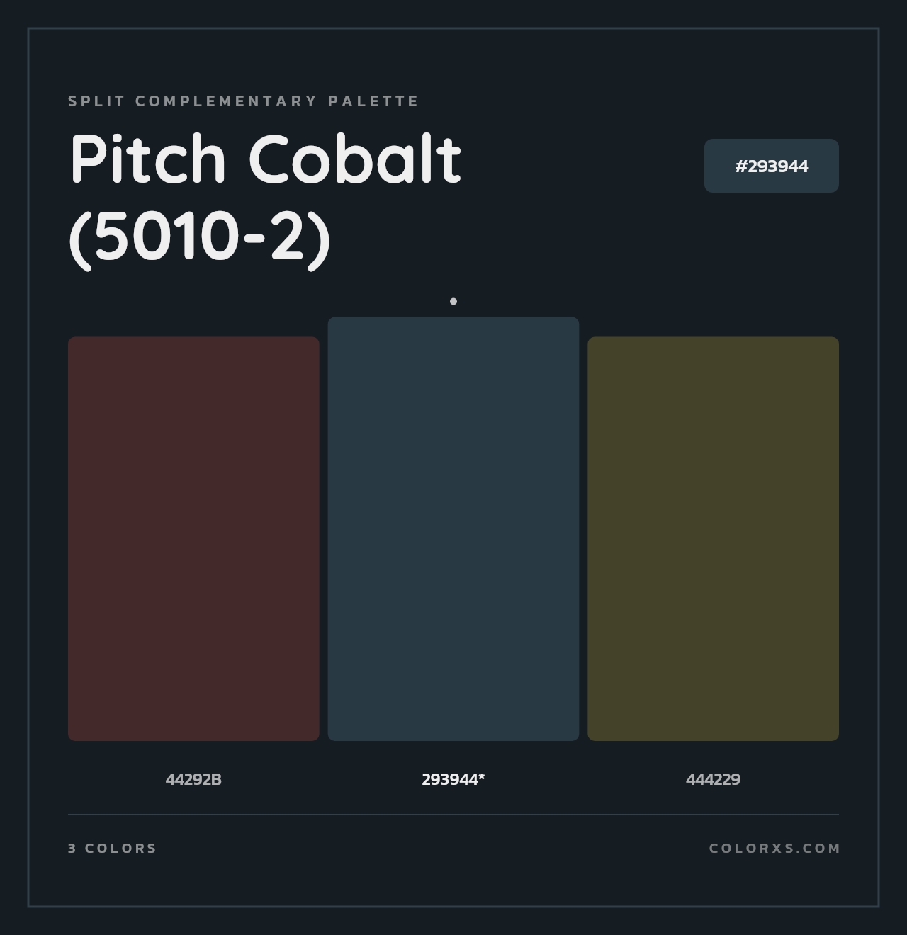 Pitch Cobalt (5010-2) - Split-Complementary Color Palette