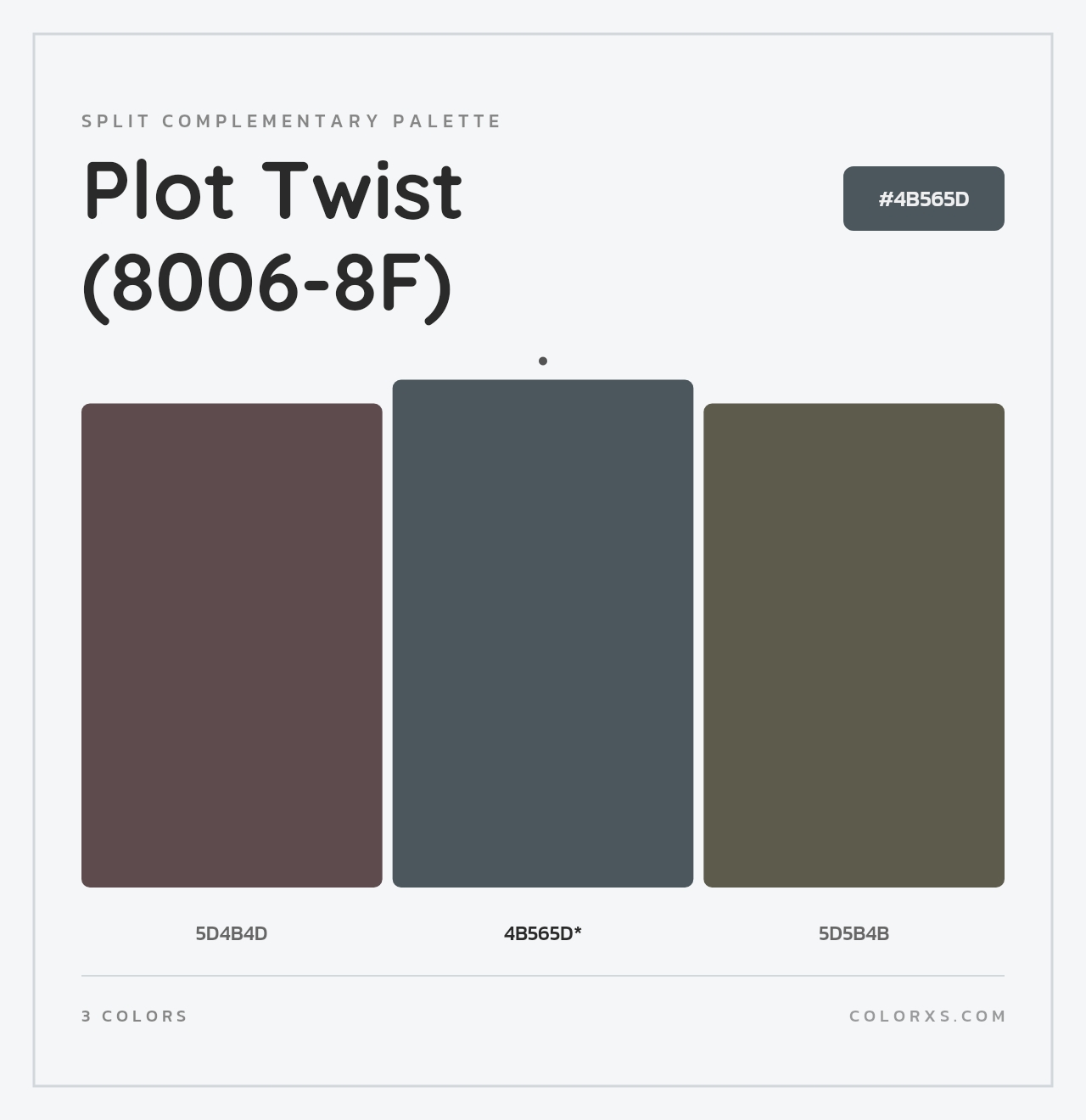 Plot Twist (8006-8F) - Split-Complementary Color Palette