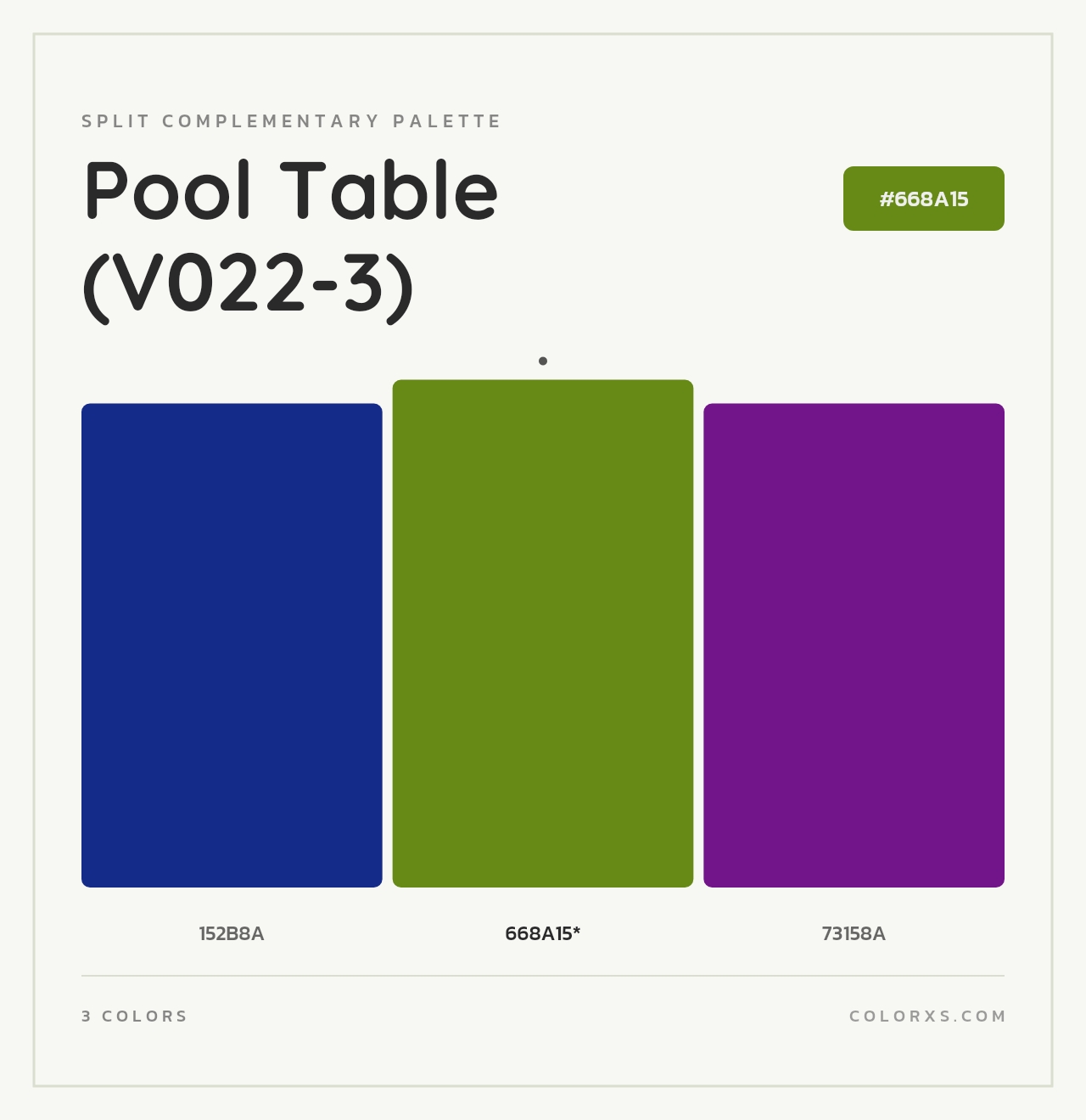 Pool Table (V022-3) - Split-Complementary Color Palette