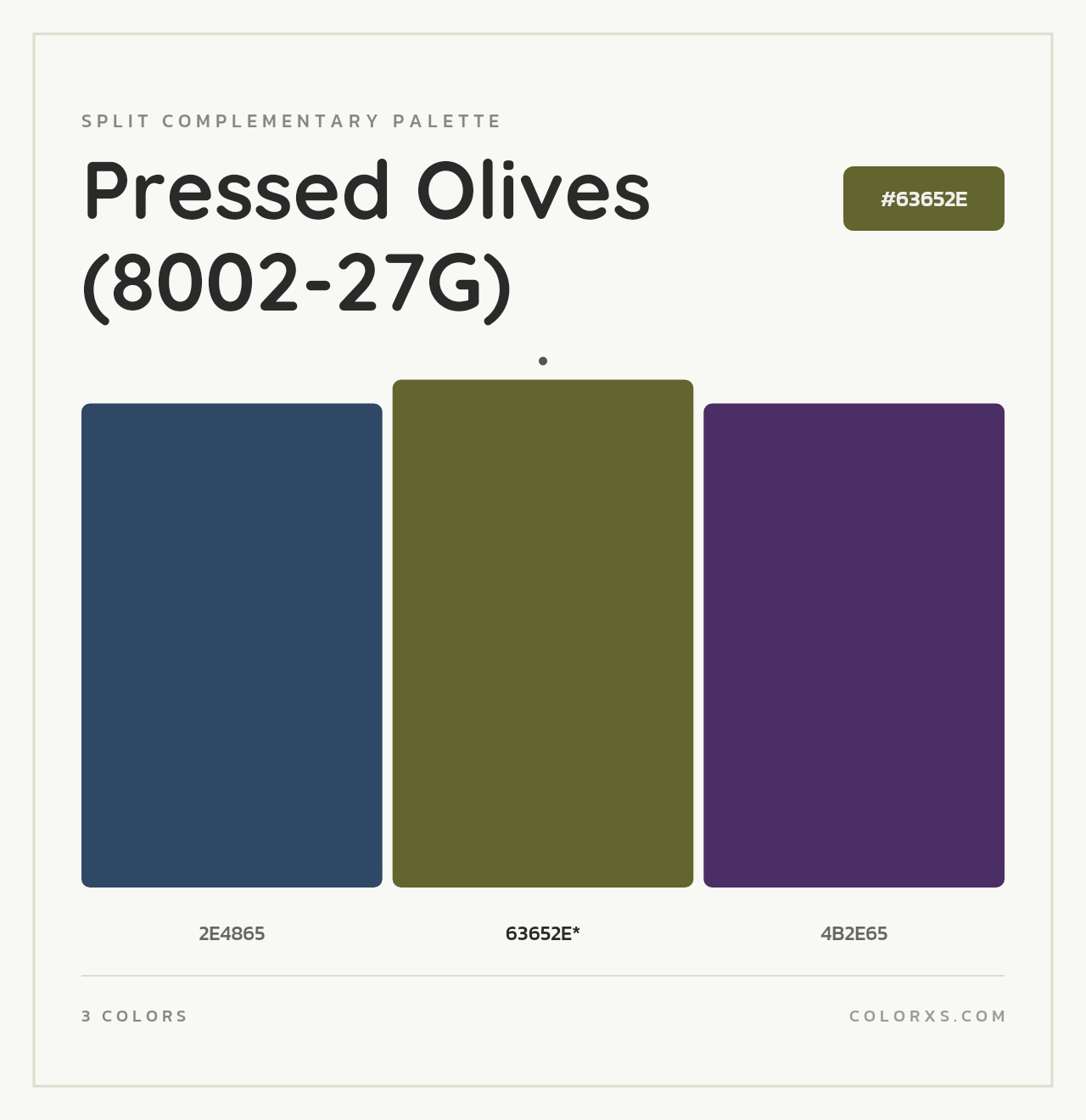 Pressed Olives (8002-27G) - Split-Complementary Color Palette