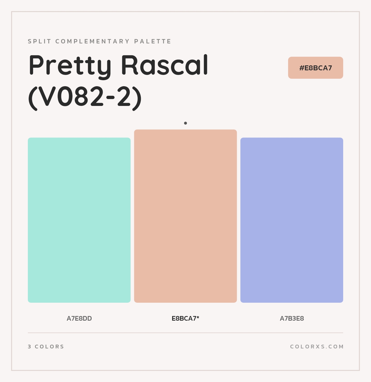 Pretty Rascal (V082-2) - Split-Complementary Color Palette