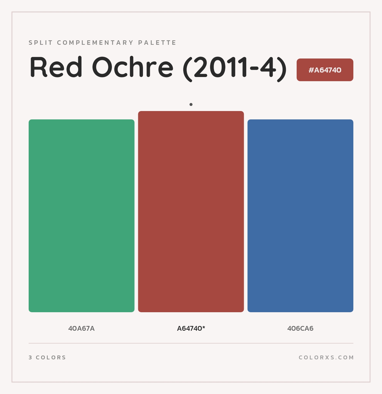 Red Ochre (2011-4) - Split-Complementary Color Palette