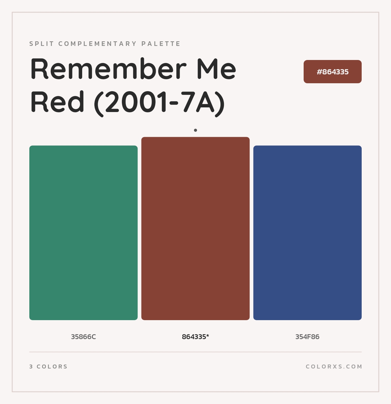Remember Me Red (2001-7A) - Split-Complementary Color Palette