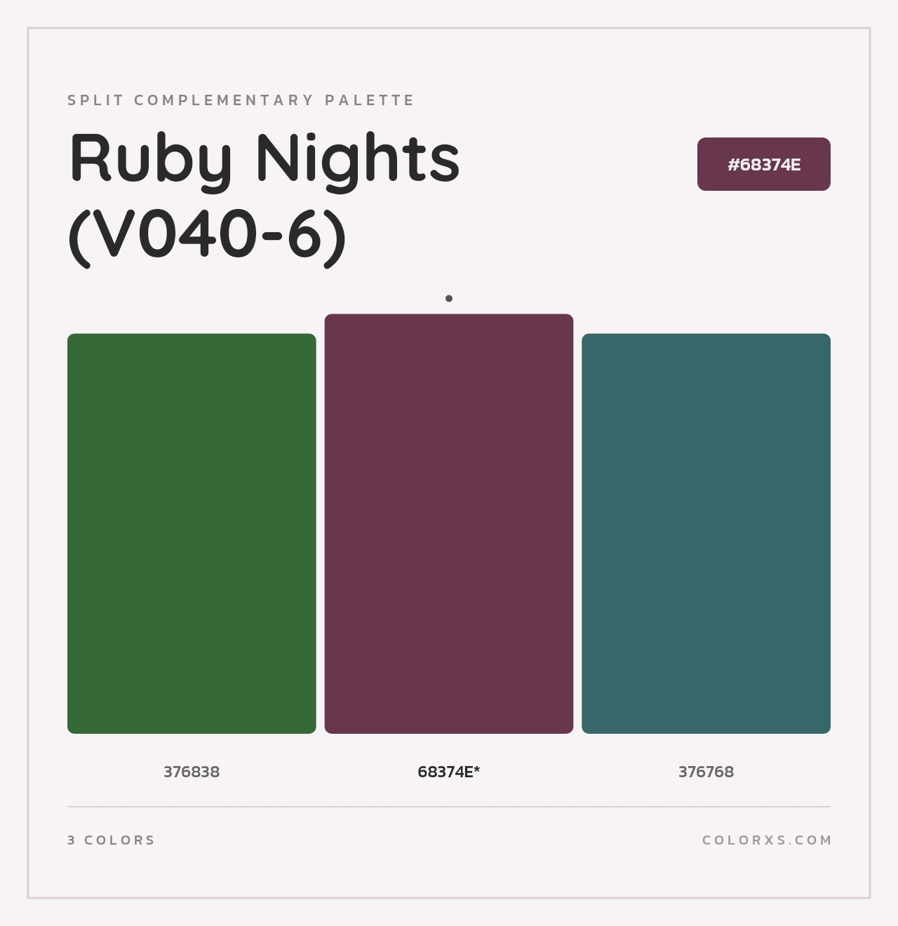 Ruby Nights (V040-6) - Split-Complementary Color Palette