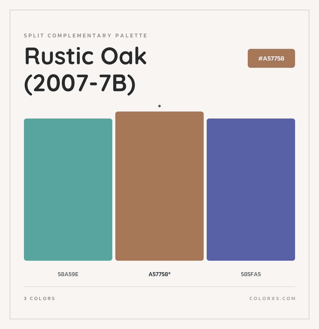 Rustic Oak (2007-7B) - Split-Complementary Color Palette