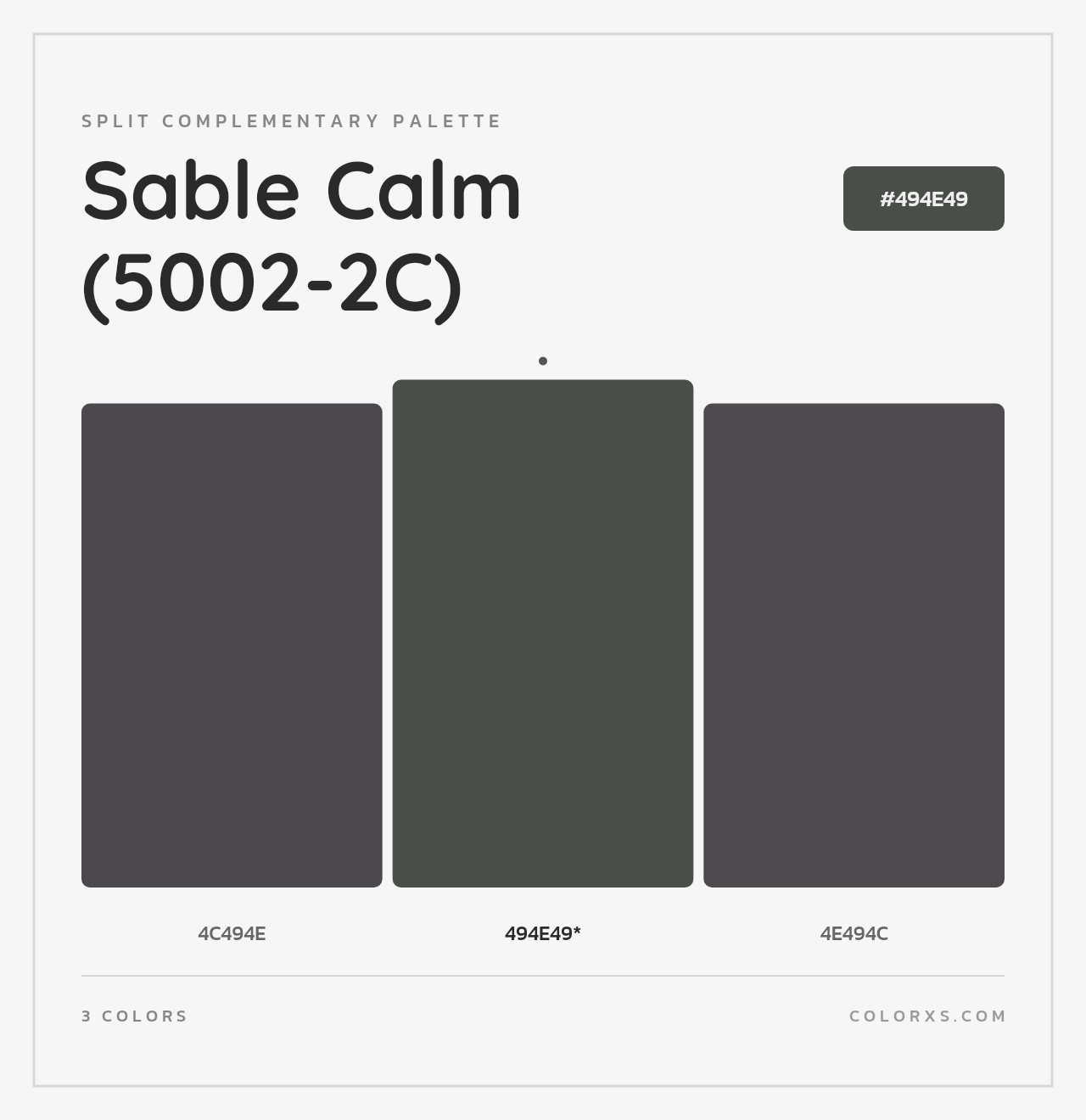 Sable Calm (5002-2C) - Split-Complementary Color Palette