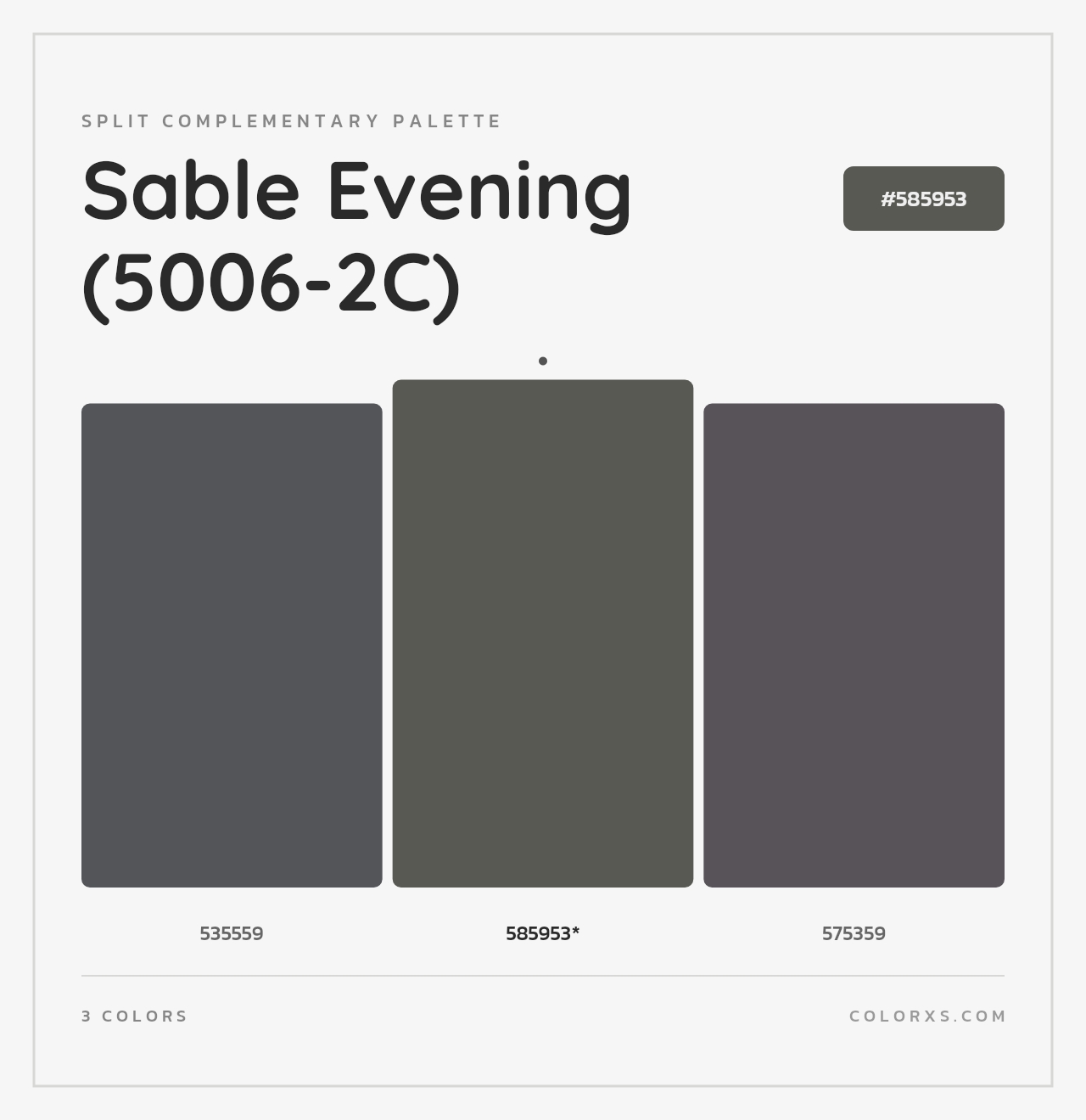 Sable Evening (5006-2C) - Split-Complementary Color Palette