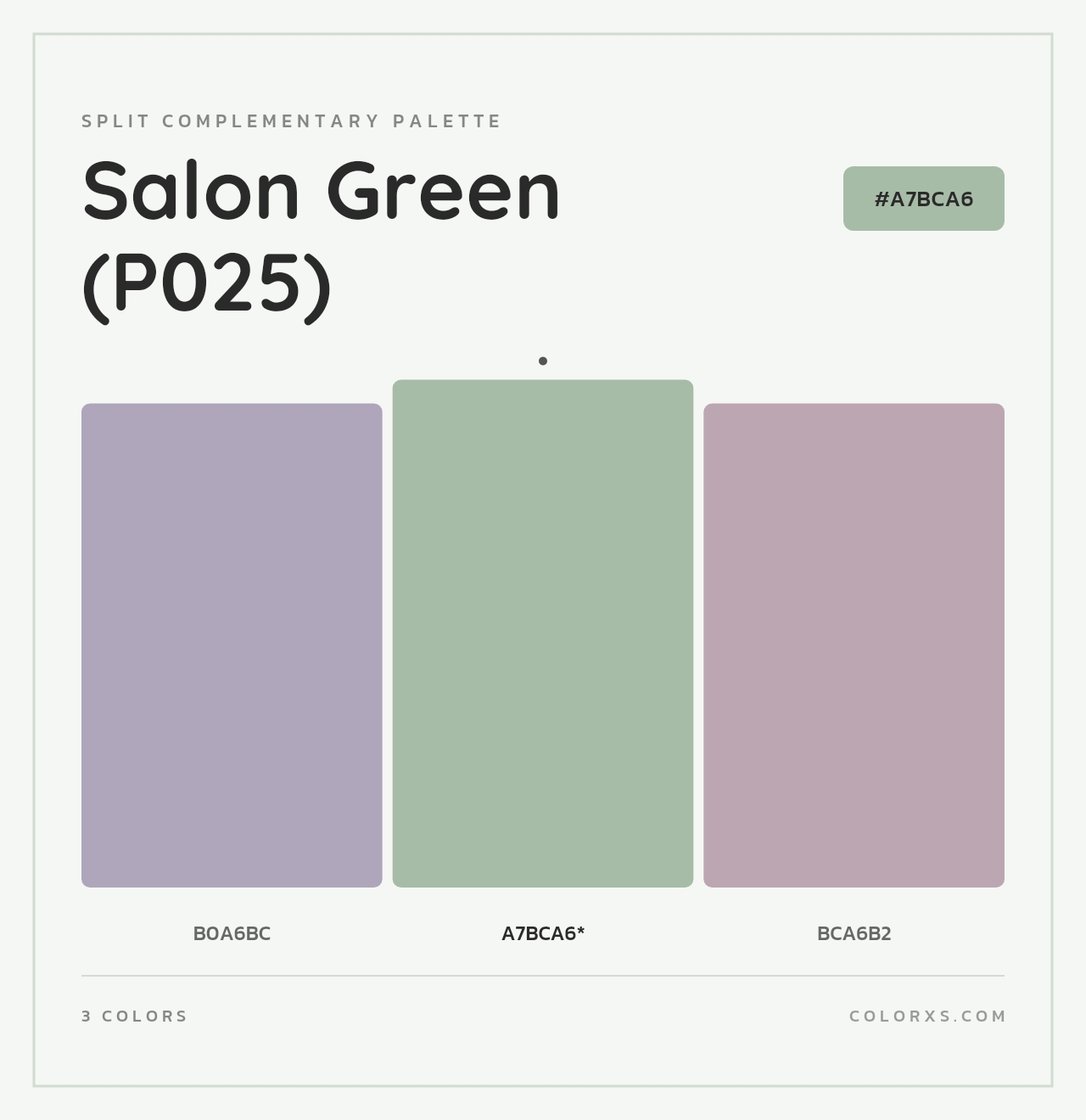 Salon Green (P025) - Split-Complementary Color Palette