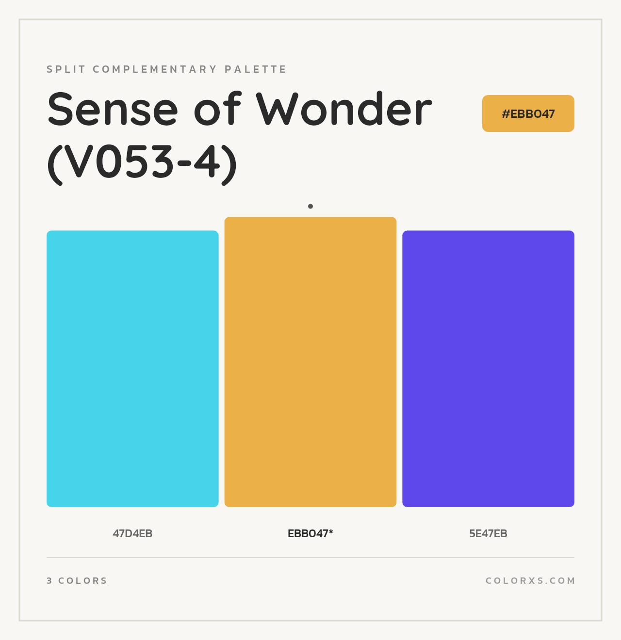 Sense of Wonder (V053-4) - Split-Complementary Color Palette