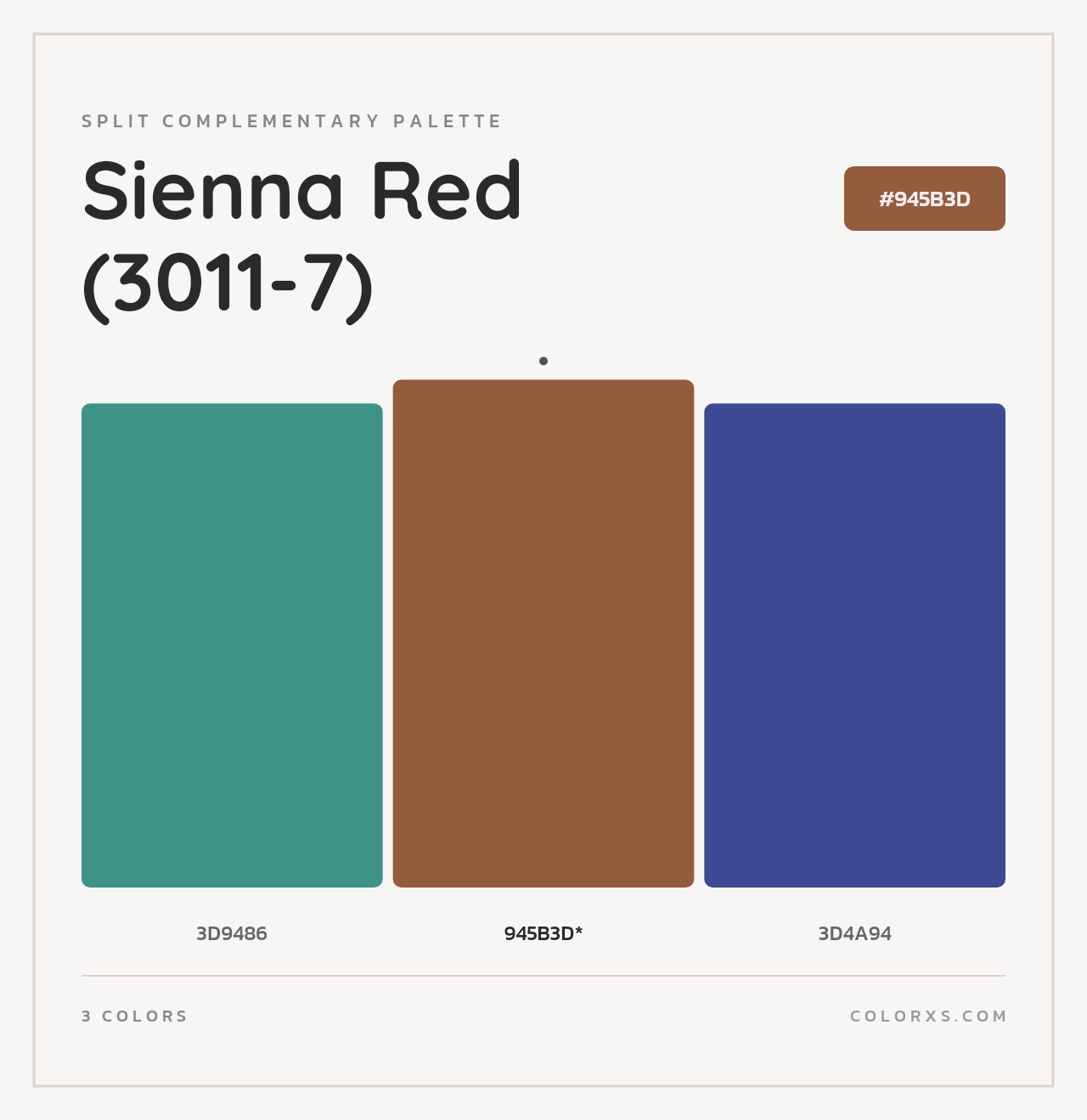 Sienna Red (3011-7) - Split-Complementary Color Palette