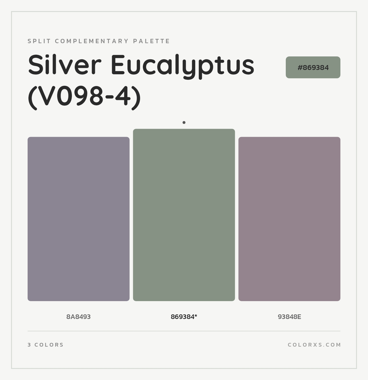 Silver Eucalyptus (V098-4) - Split-Complementary Color Palette