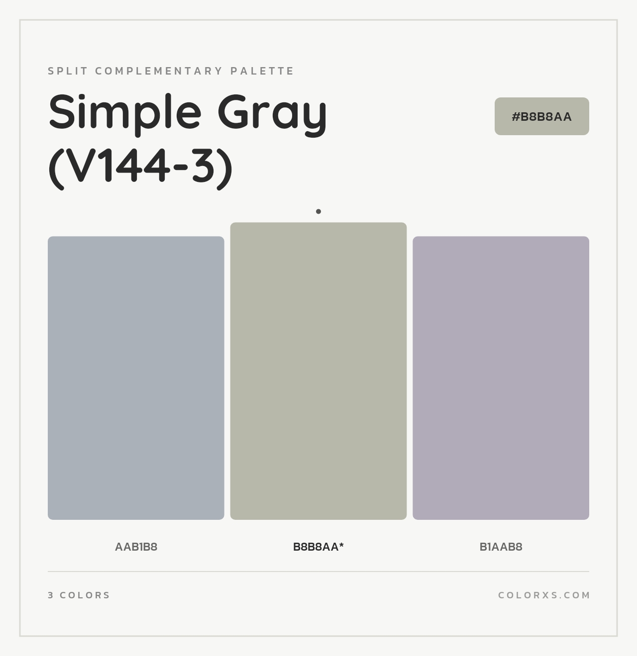 Simple Gray (V144-3) - Split-Complementary Color Palette