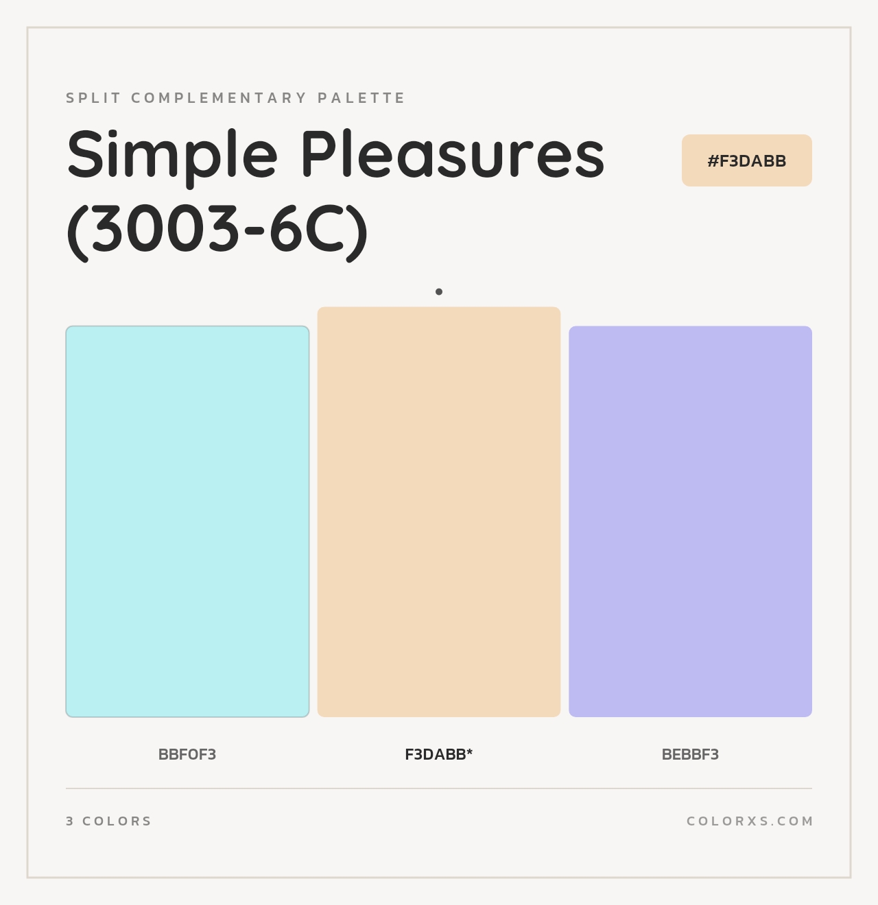 Simple Pleasures (3003-6C) - Split-Complementary Color Palette