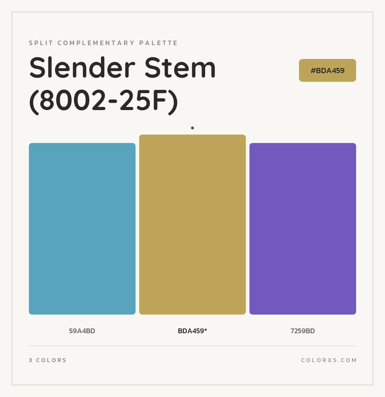 Slender Stem (8002-25F) - Split-Complementary Color Palette