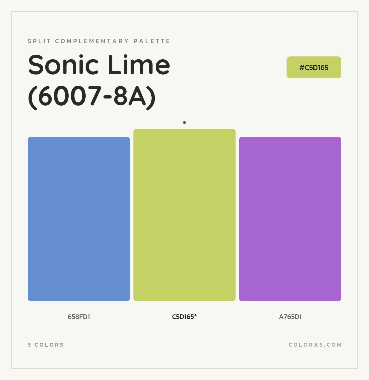 Sonic Lime (6007-8A) - Split-Complementary Color Palette
