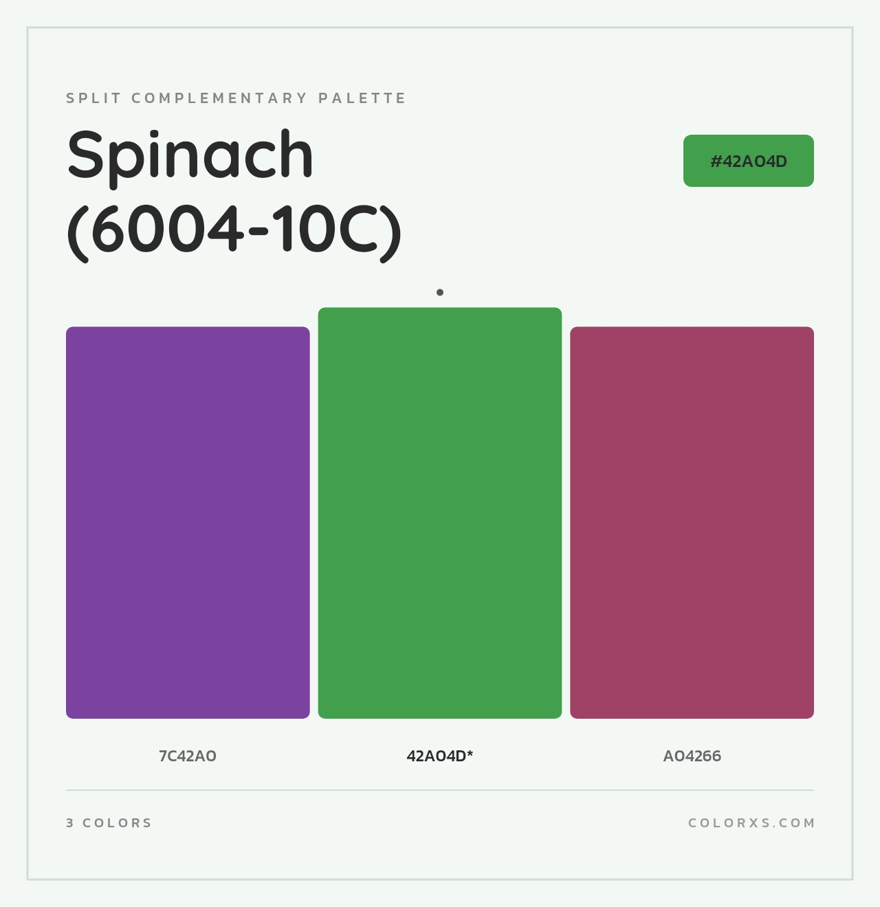 Spinach (6004-10C) - Split-Complementary Color Palette