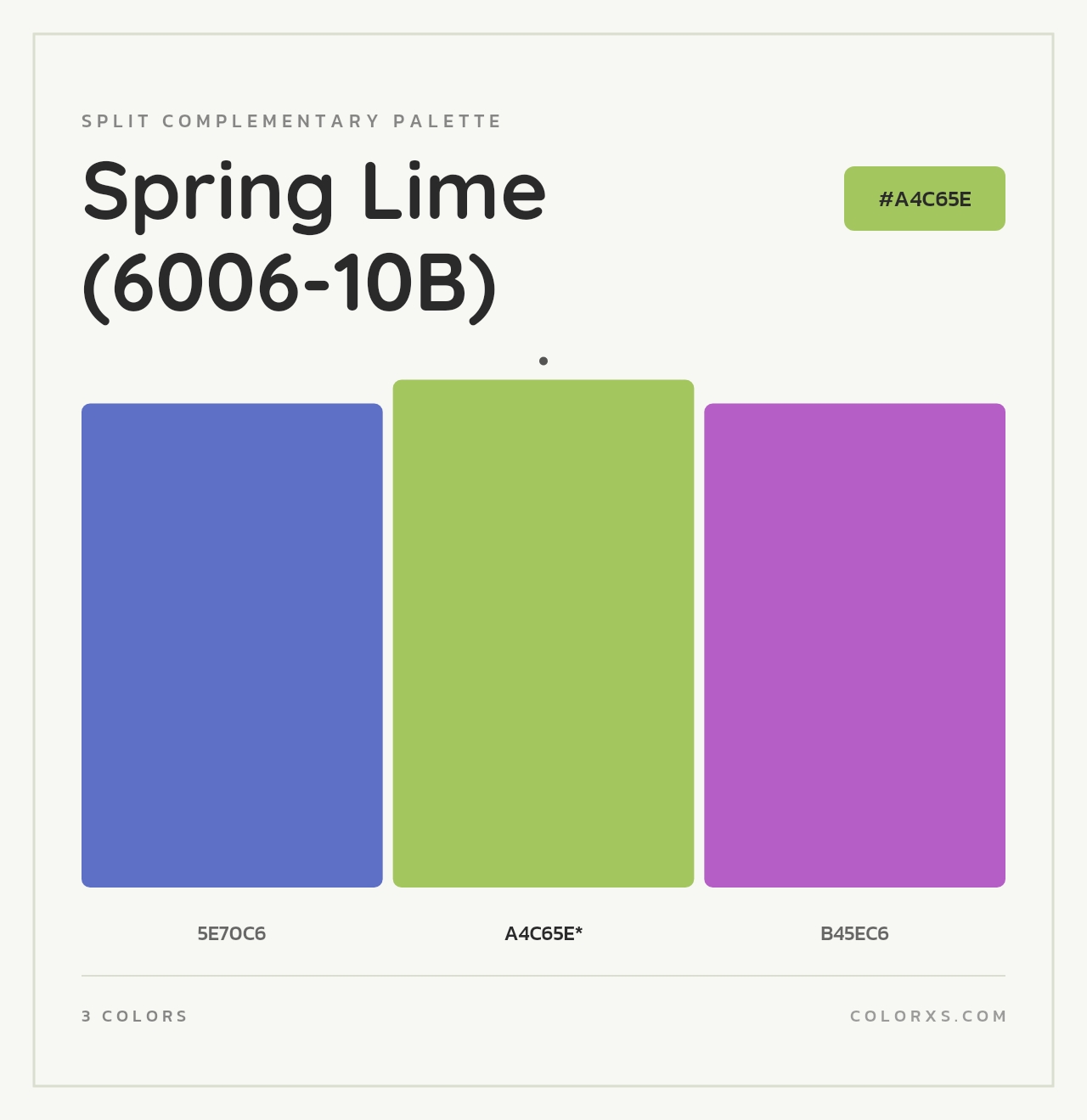 Spring Lime (6006-10B) - Split-Complementary Color Palette