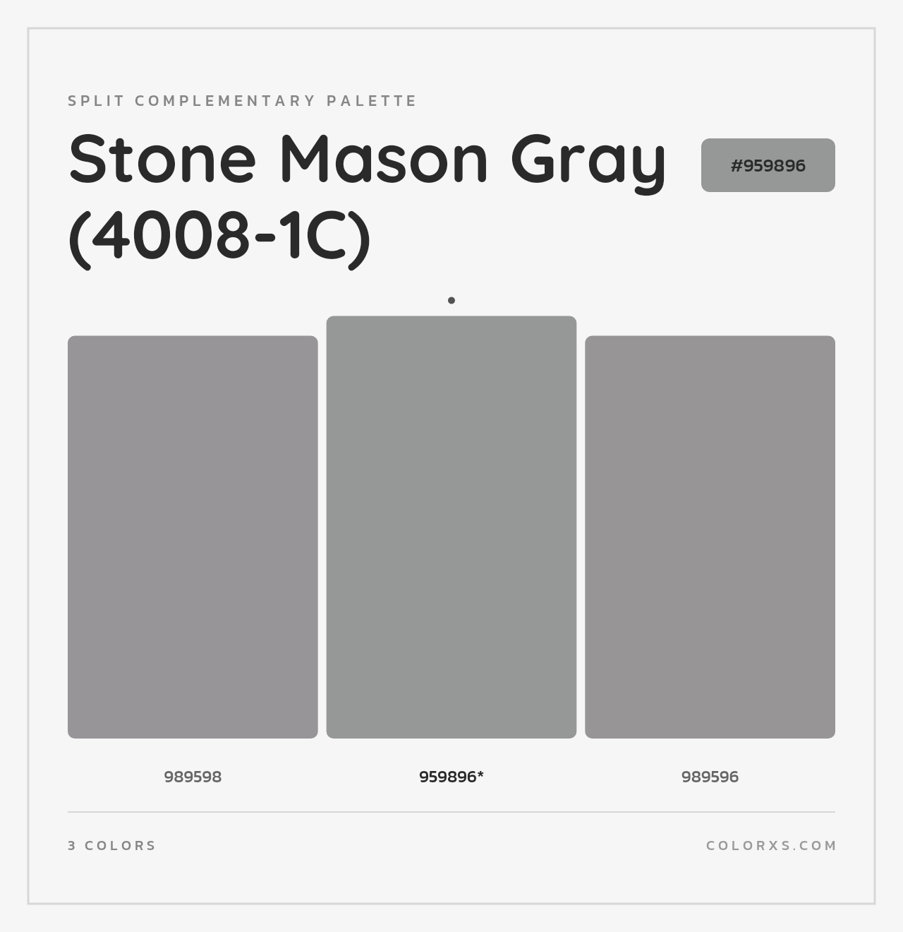Stone Mason Gray (4008-1C) - Split-Complementary Color Palette
