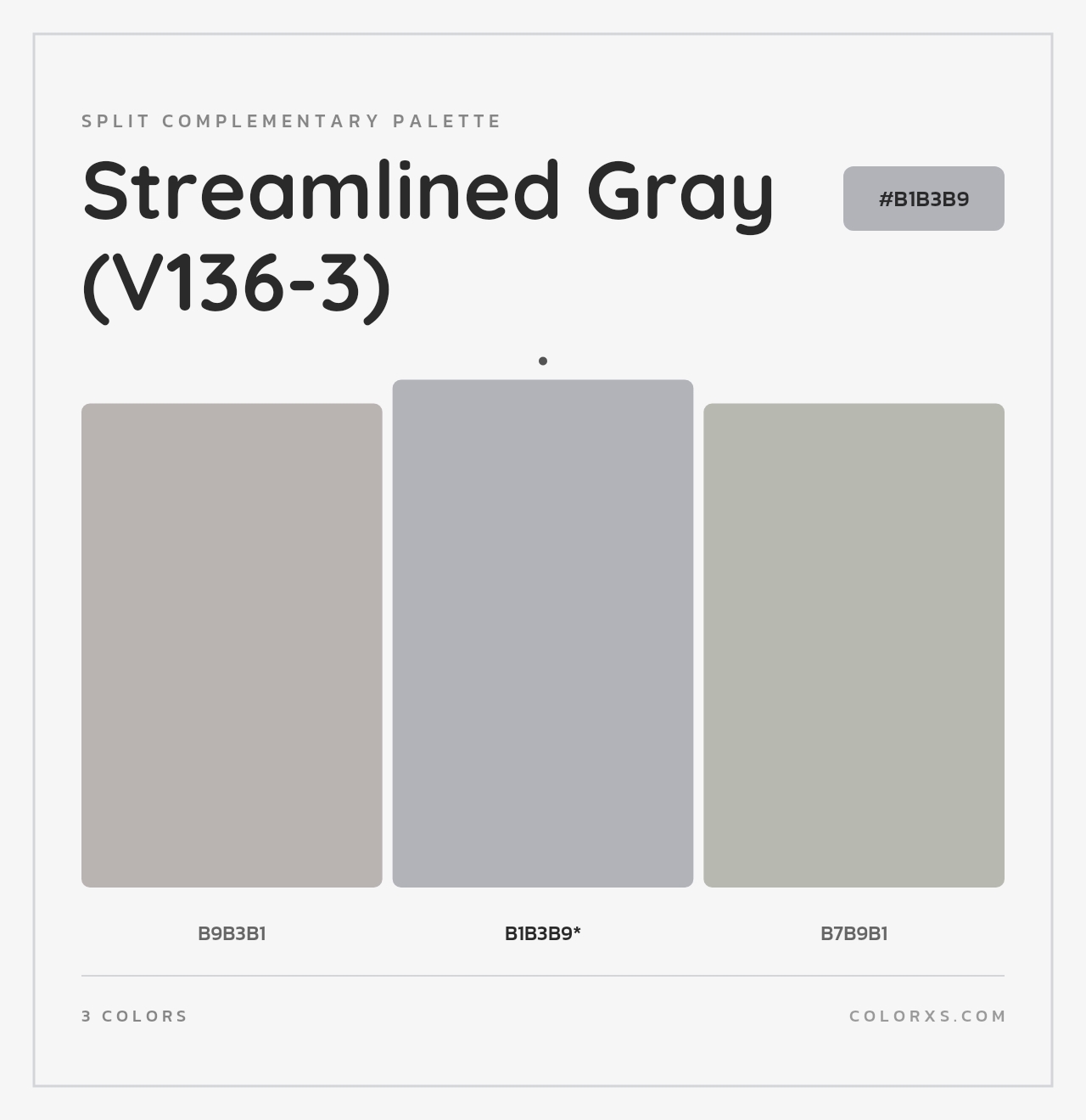 Streamlined Gray (V136-3) - Split-Complementary Color Palette