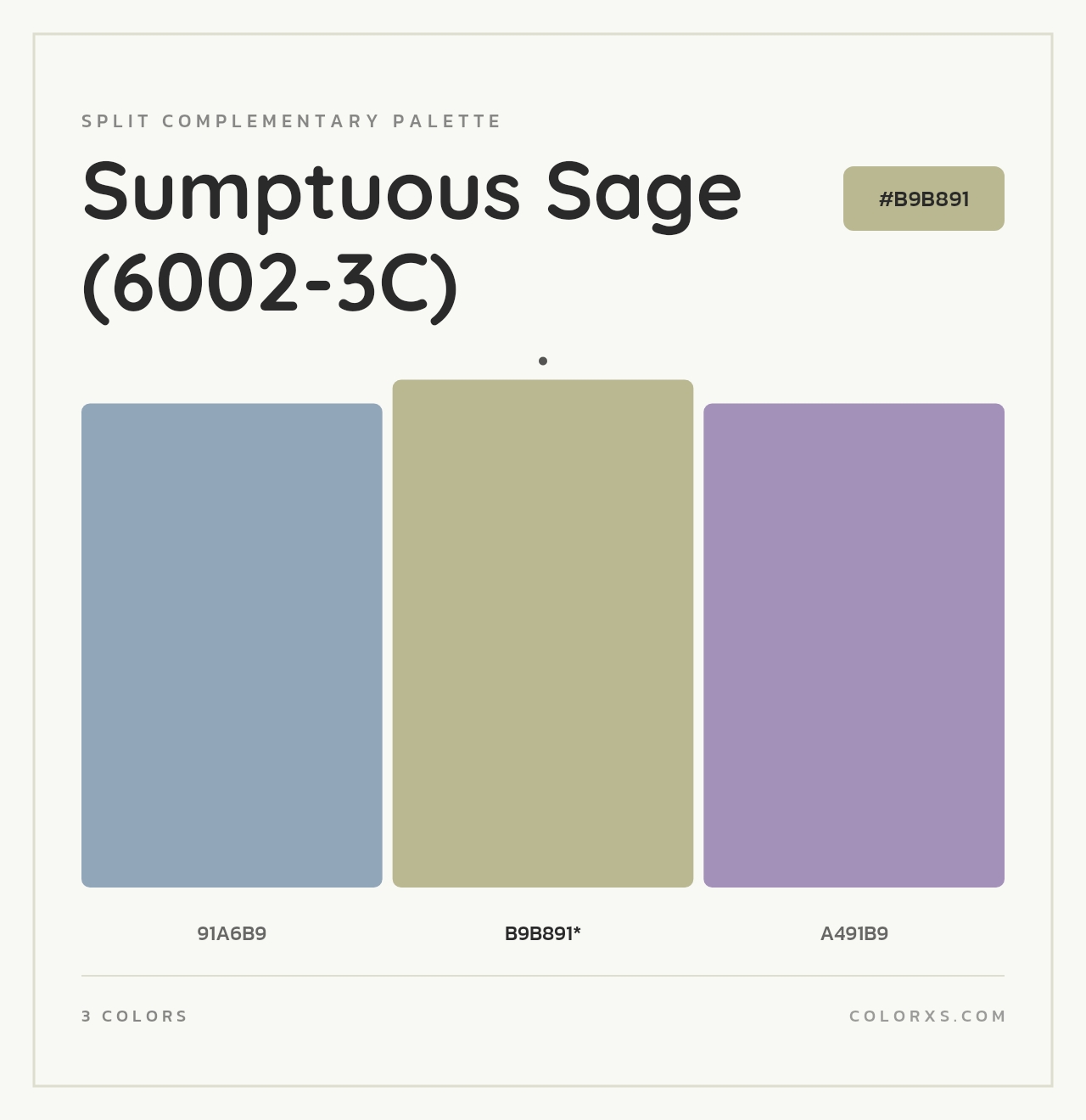 Sumptuous Sage (6002-3C) - Split-Complementary Color Palette