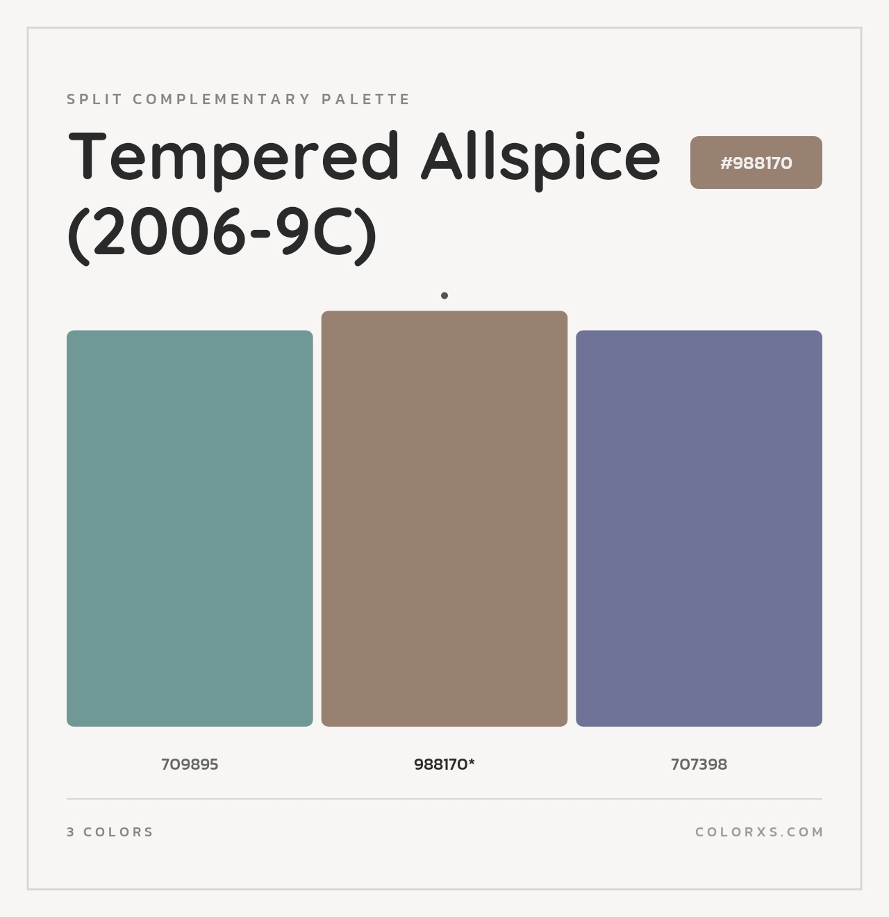 Tempered Allspice (2006-9C) - Split-Complementary Color Palette