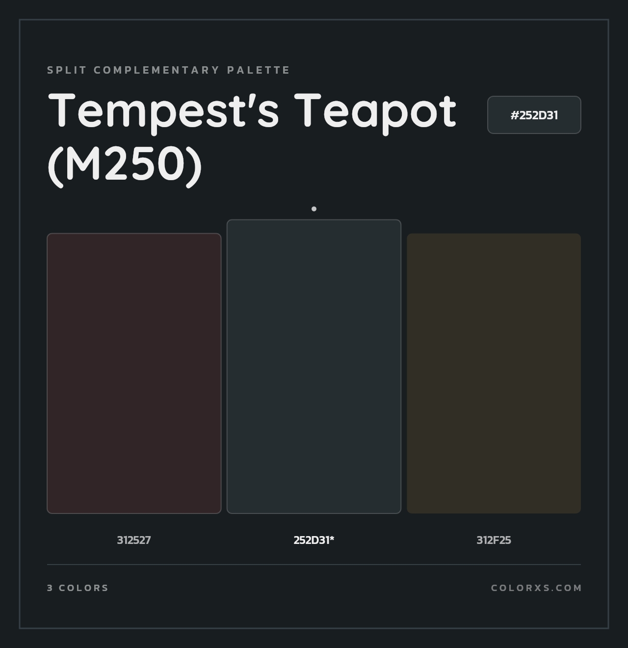 Tempest's Teapot (M250) - Split-Complementary Color Palette