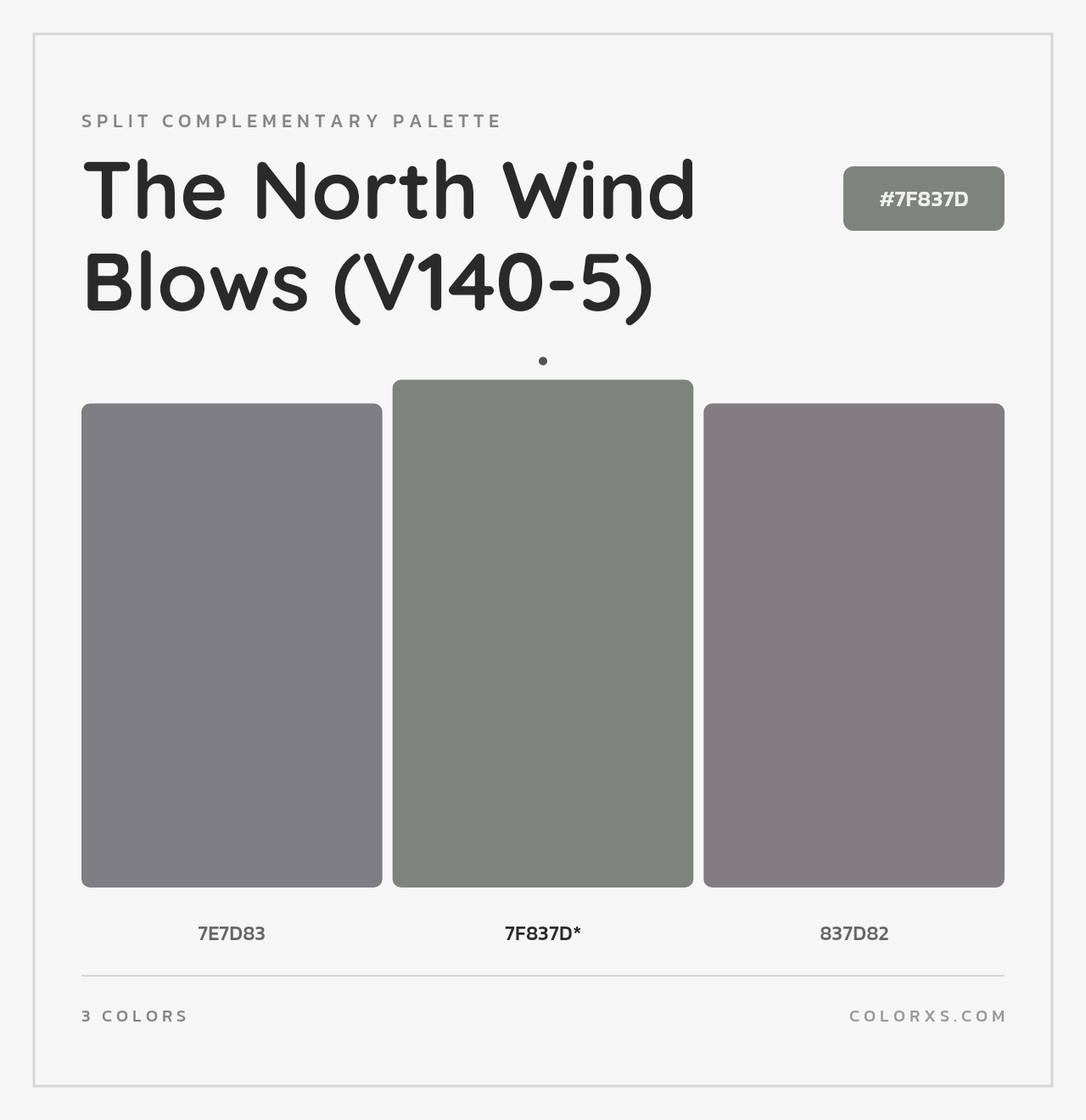 The North Wind Blows (V140-5) - Split-Complementary Color Palette
