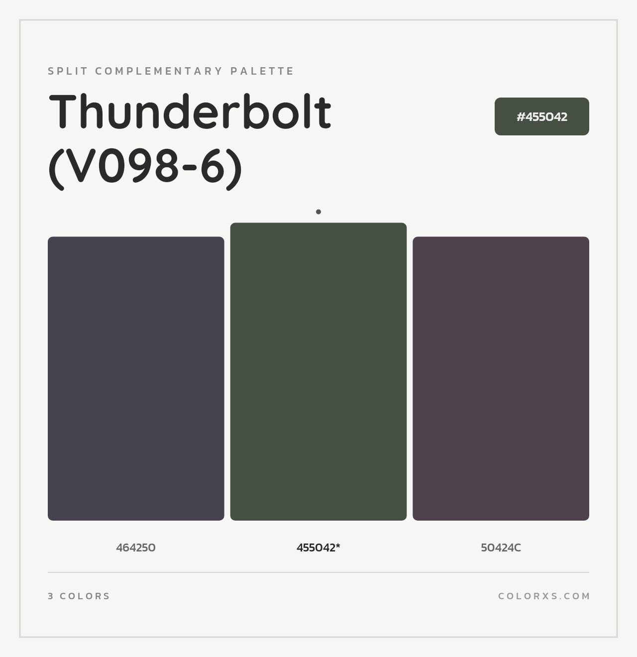 Thunderbolt (V098-6) - Split-Complementary Color Palette