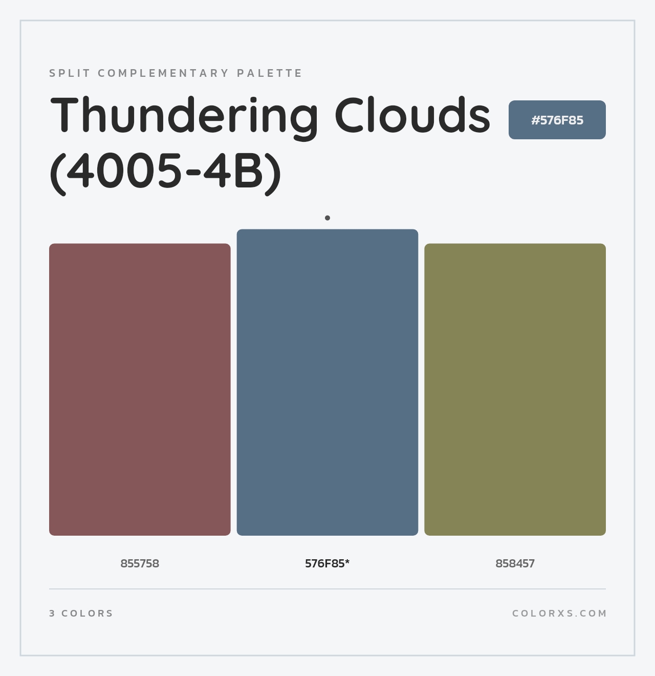 Thundering Clouds (4005-4B) - Split-Complementary Color Palette