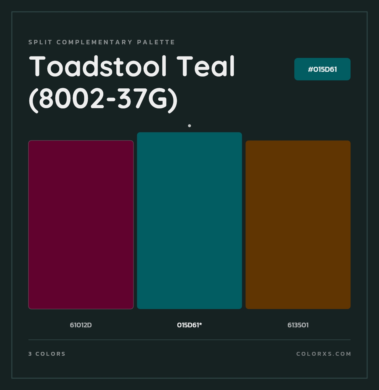 Toadstool Teal (8002-37G) - Split-Complementary Color Palette