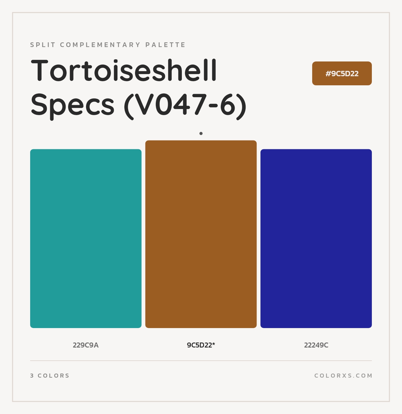 Tortoiseshell Specs (V047-6) - Split-Complementary Color Palette
