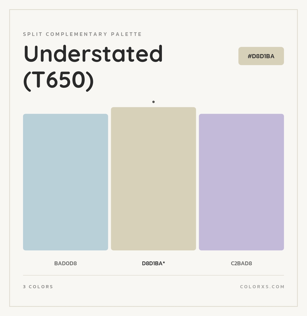 Understated (T650) - Split-Complementary Color Palette
