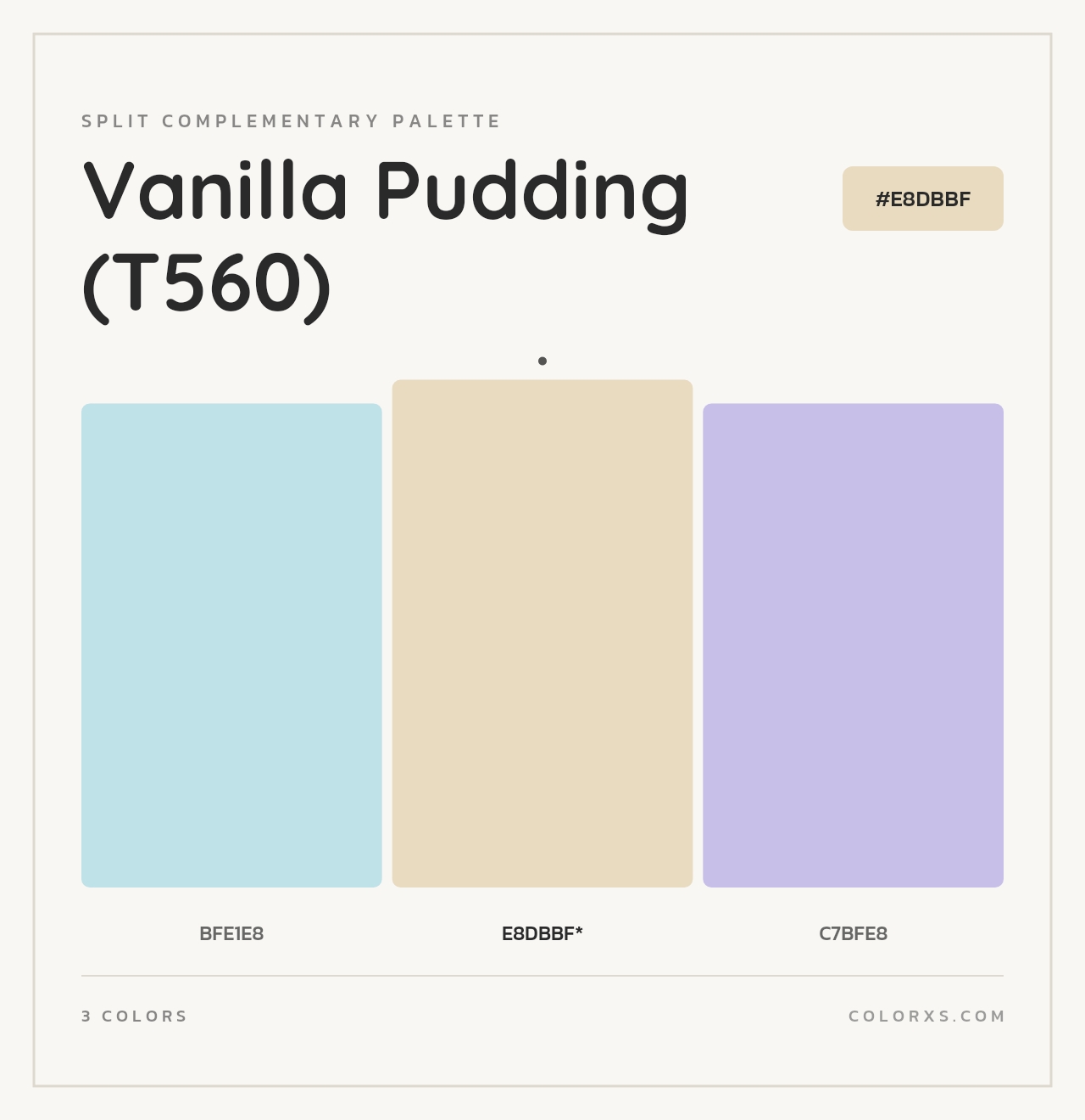 Vanilla Pudding (T560) - Split-Complementary Color Palette