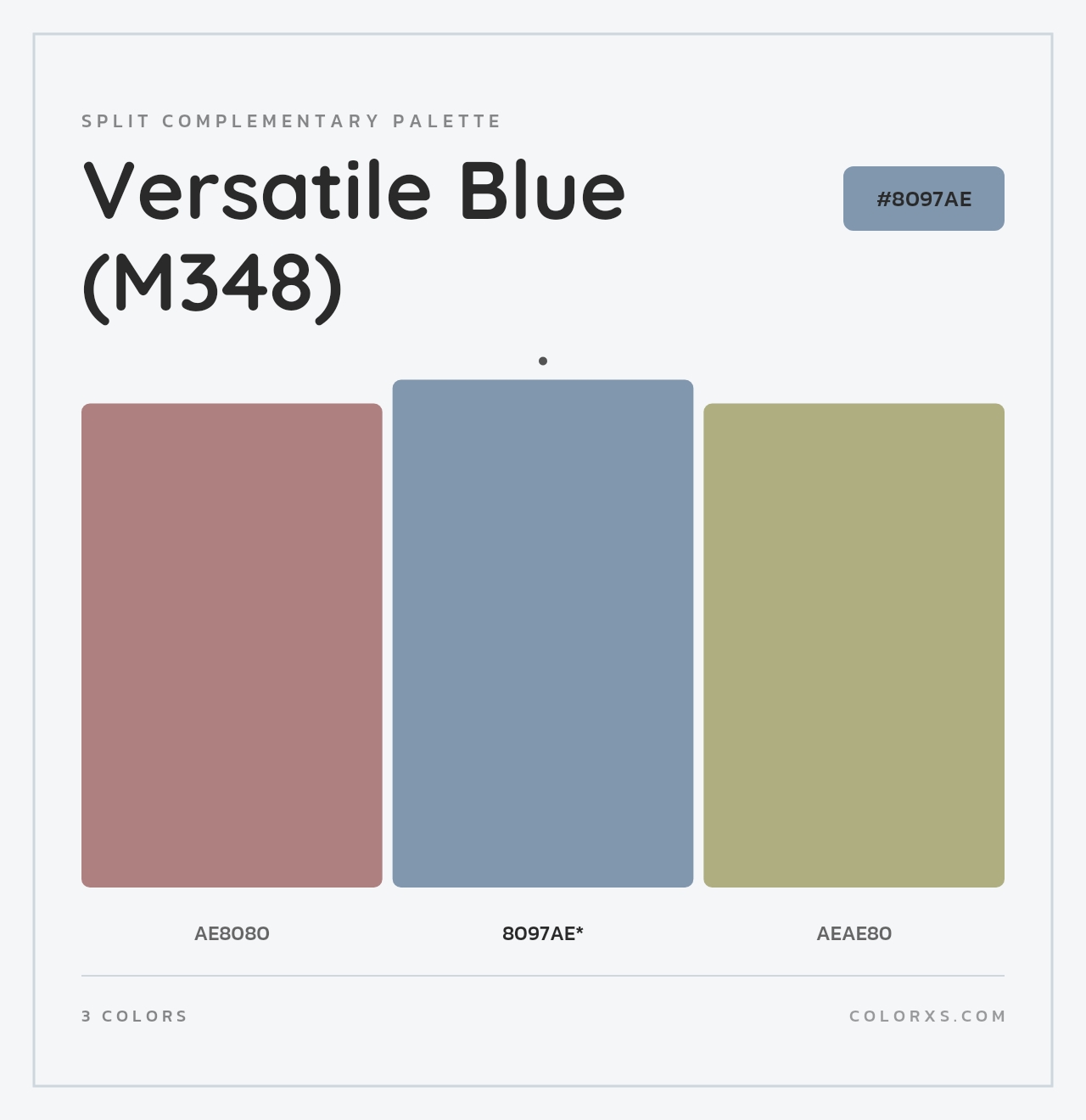 Versatile Blue (M348) - Split-Complementary Color Palette