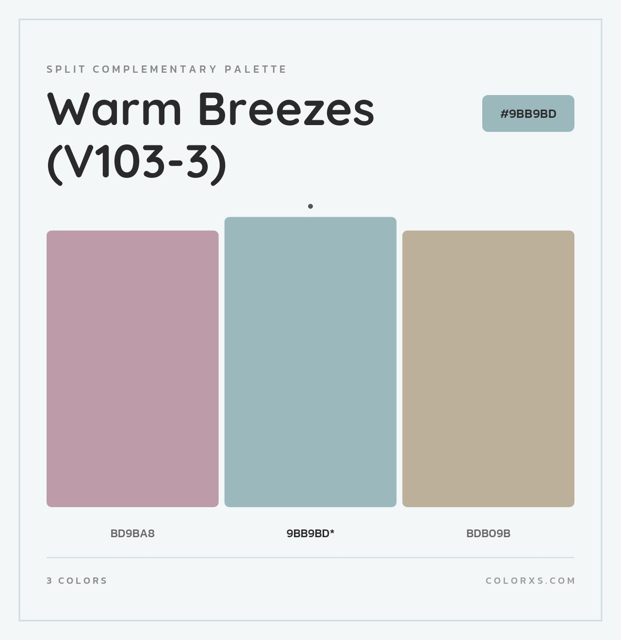 Warm Breezes (V103-3) - Split-Complementary Color Palette