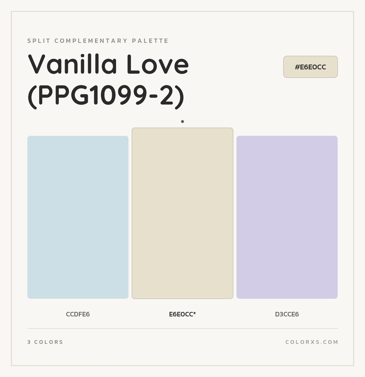 Vanilla Love (PPG1099-2) - Split-Complementary Color Palette