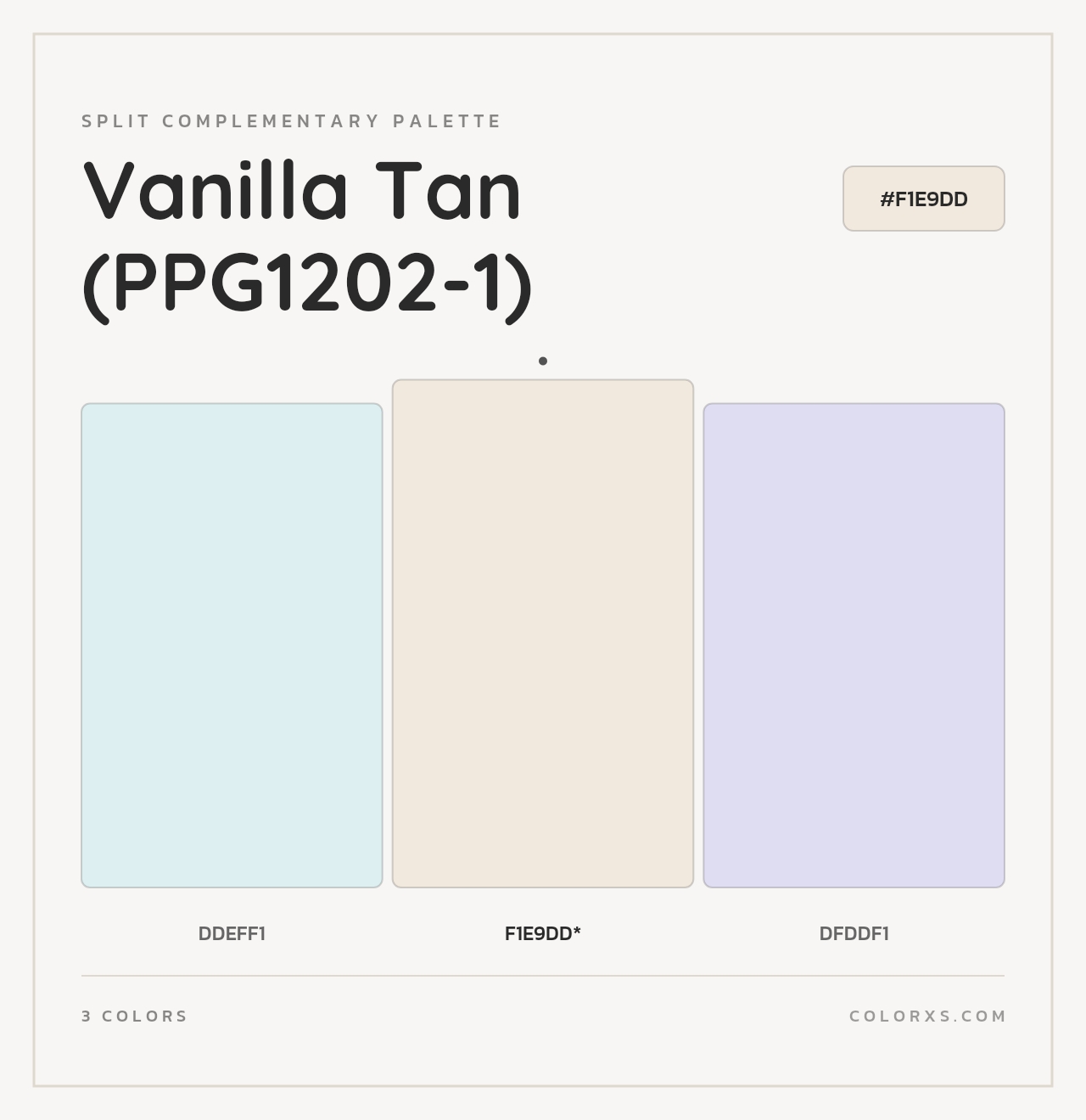 Vanilla Tan (PPG1202-1) - Split-Complementary Color Palette