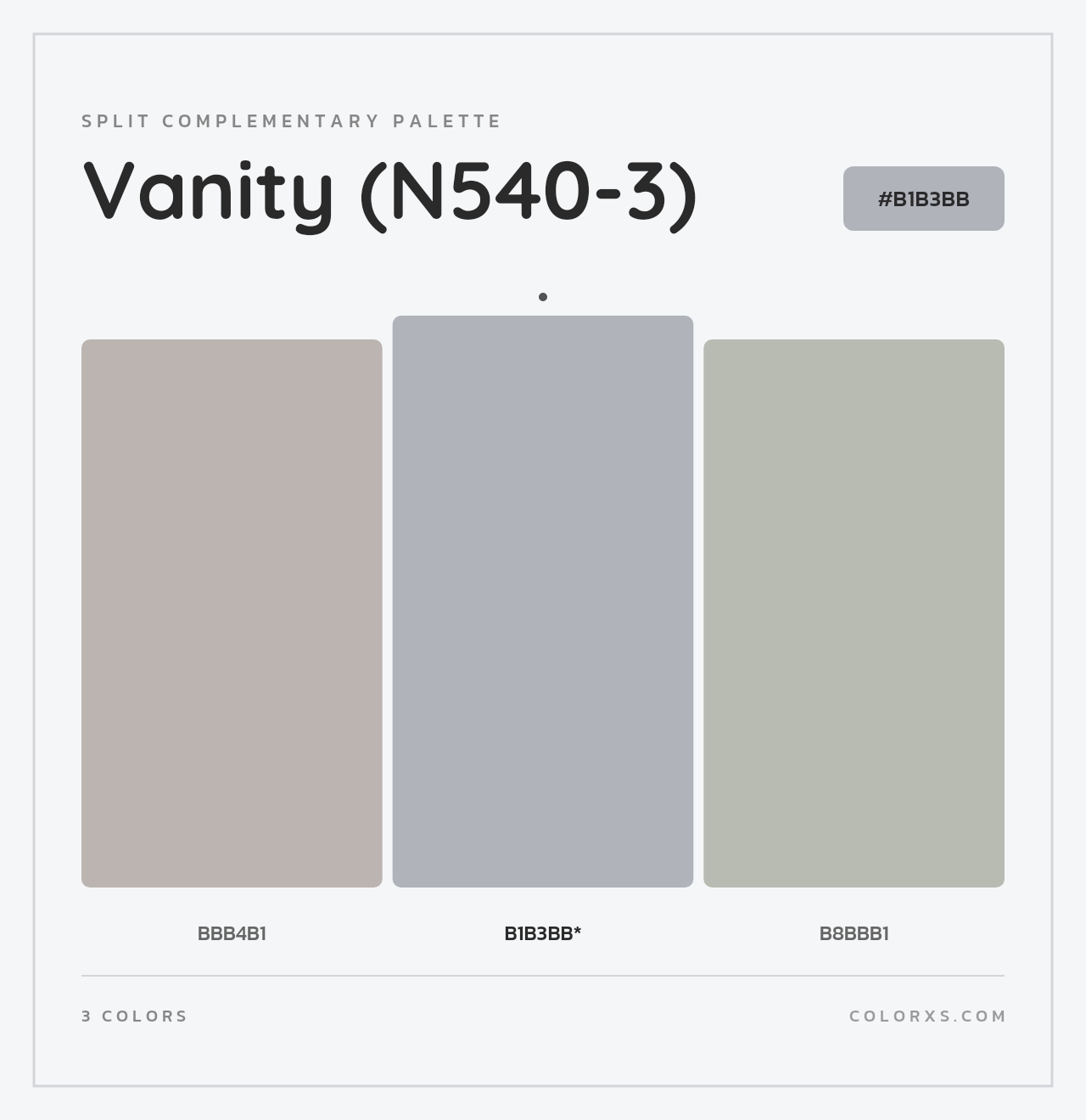Vanity (N540-3) - Split-Complementary Color Palette