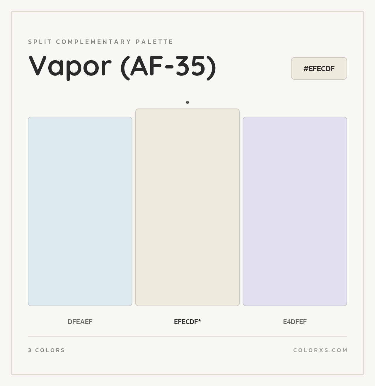 Vapor (AF-35) - Split-Complementary Color Palette