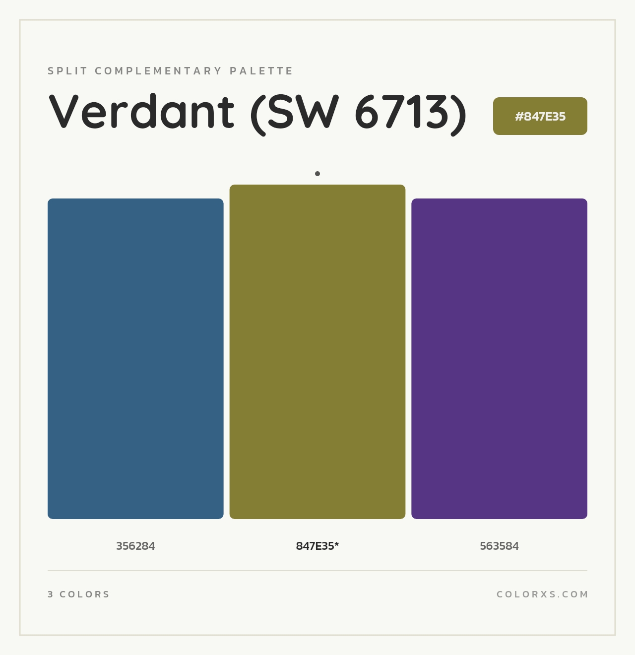 Verdant (SW 6713) - Split-Complementary Color Palette