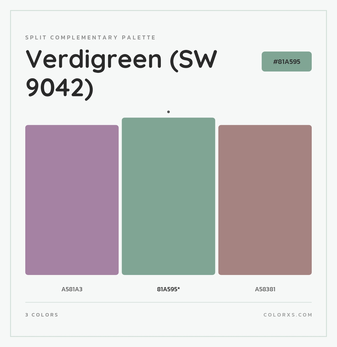 Verdigreen (SW 9042) - Split-Complementary Color Palette