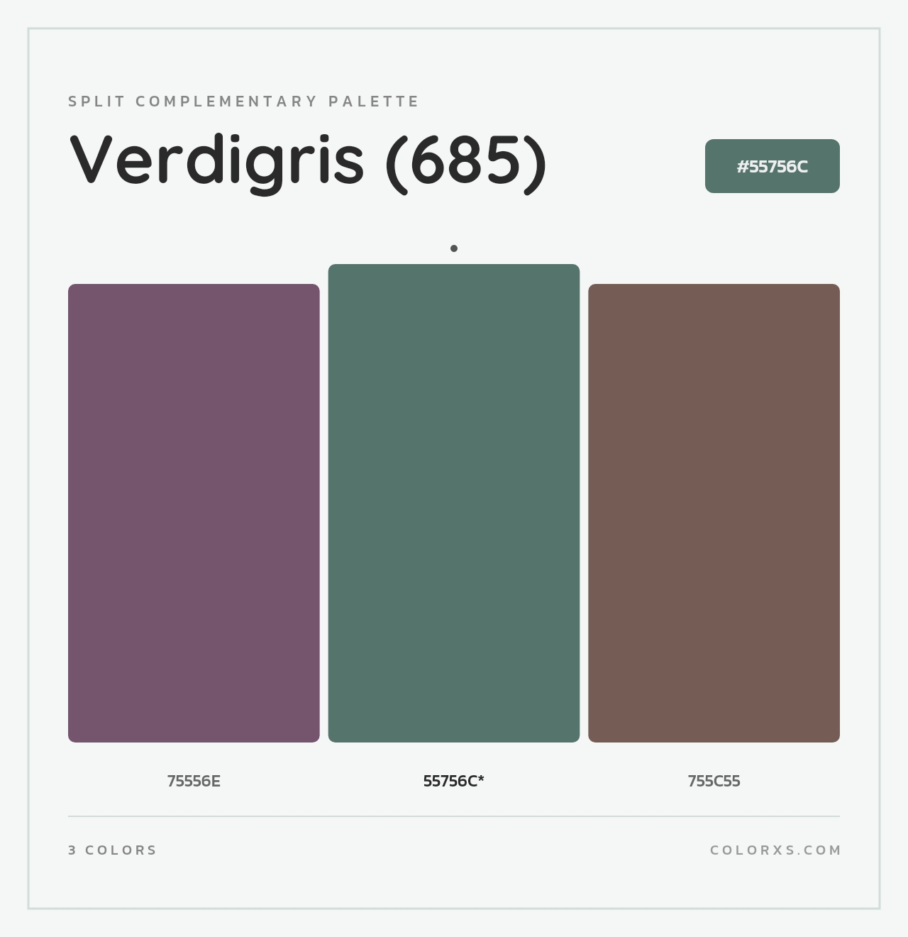 Verdigris (685) - Split-Complementary Color Palette