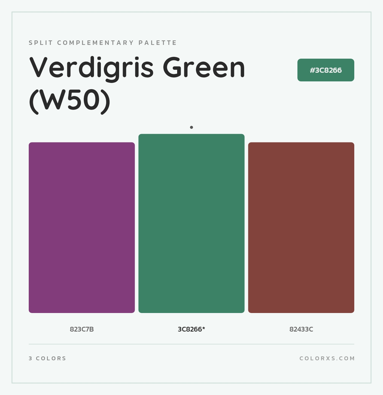 Verdigris Green (W50) - Split-Complementary Color Palette